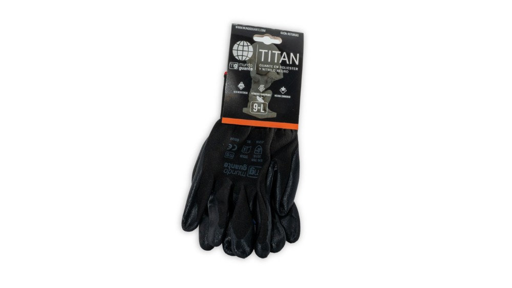 Guante Poliester/Nitrilo Talla XL color Negro 1pa